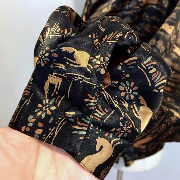 Evan Picone Vintage Wrap Long Sleeves Blouse Women 8 - Picture 6 of 13